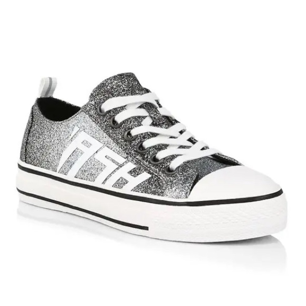 ASH Vanda grey silver Glitter lace up sneakers size 37